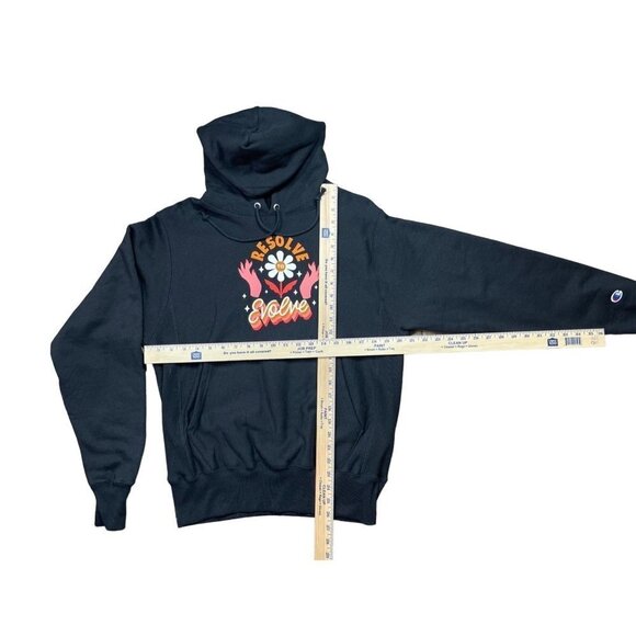 Champion X Steffi Lynn Hoodie Reverse Weave Small Black Resolve To Evolve NEW - Picture 10 of 16